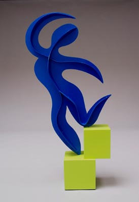 abstract, figurative, contemporary, modern, free standing, indoor outdoor, sculpture, powder coated steel, enamel paint