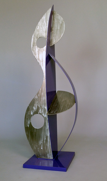 abstract, contemporary, free standing, indoor outdoor, sculpture, stainless steel, enamel paint