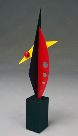 abstract, contemporary, free standing, sculpture, steel, enamel paints